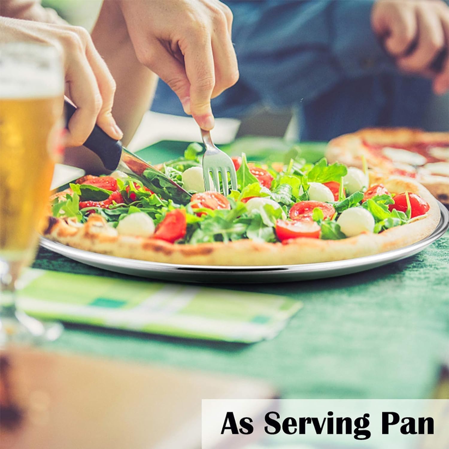 Bandeja de aluminio para pizza, 12 pulgadas, borde ancho – Paquete de 4