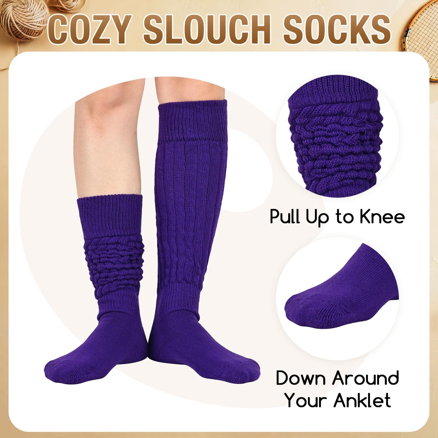 sockfun Slouch Scrunch Socks - Boot Socks Cotton Scrunchie Gifts Size 8-13 Women Girls - Image 5
