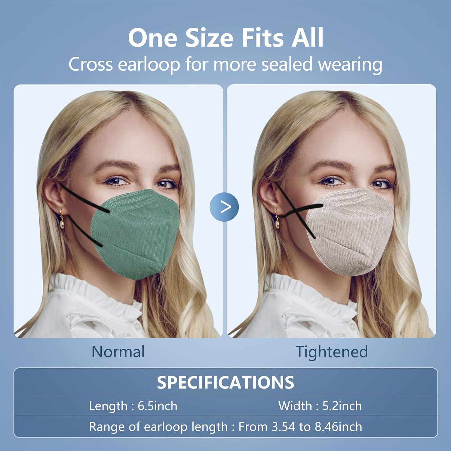 60 Packs KN95 Face Mask, Individually Wrapped 5-Plyers Protection Cup Dust Face Mask, Breathable Protection Mask for Women Man, Multicolor