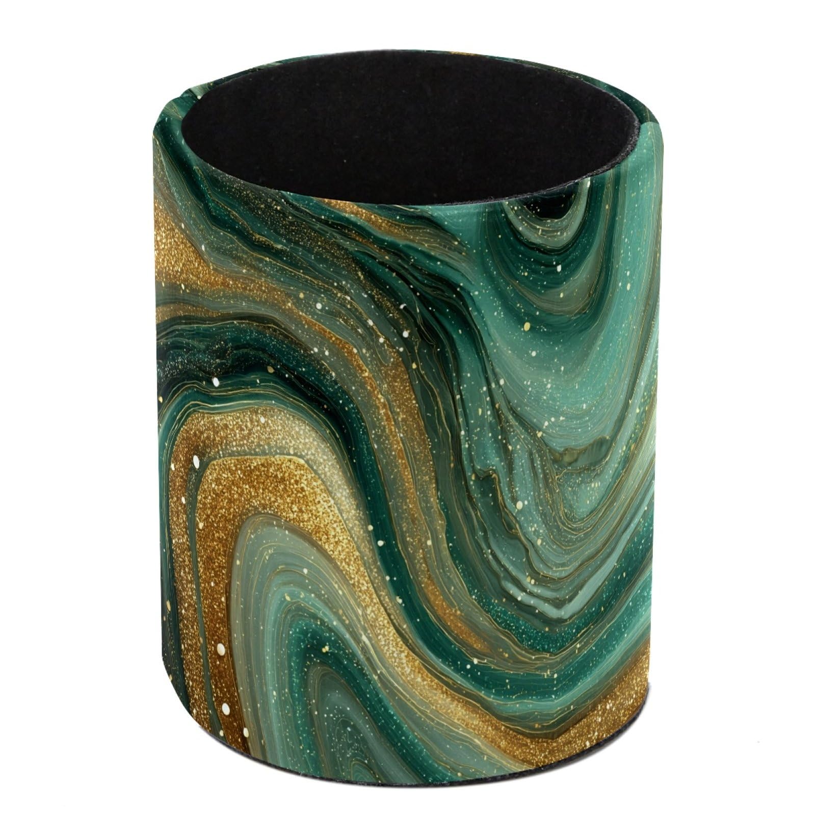 FWJZDSP Green Marble PU Leather Pencil Organizer, Makeup Brush Holder, Office Decor and Desk Accessories Durable