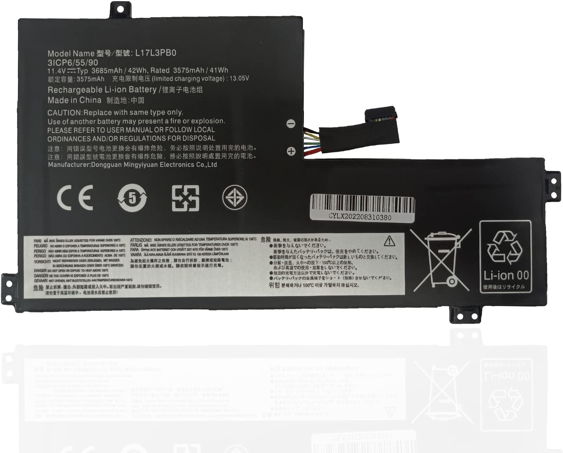 Caricatore USB-C 45W Per Lenovo Chromebook 100e/500e 2a Gen – Alimentatore AC Con Cavo – Nero