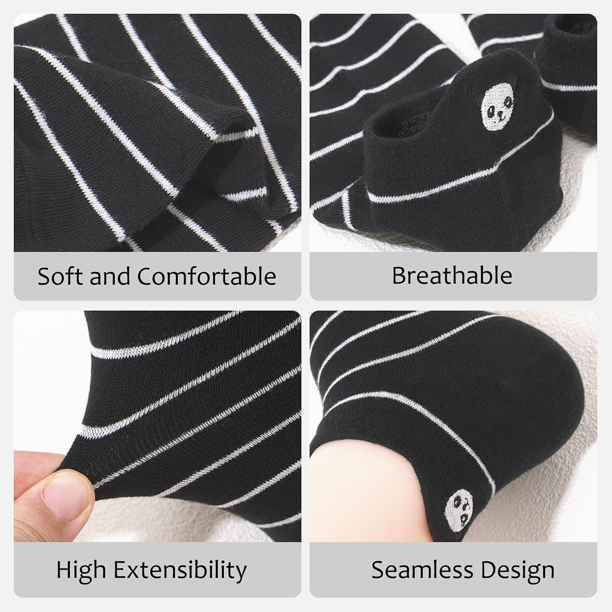 MESU Ankle Socks for Womens 5 Pairs Cute No Show Low Cut Socks - Image 2