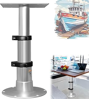 Adjustable RV Table Pedestal Stand Leg with Gas Lift, 3 Levels Pneumatic Table Leg Base Mount for RV Marine Boat Yacht, One-Leg Lifting System Force up to 100 Lbs and Stroke 13 to 28 Inch Comes