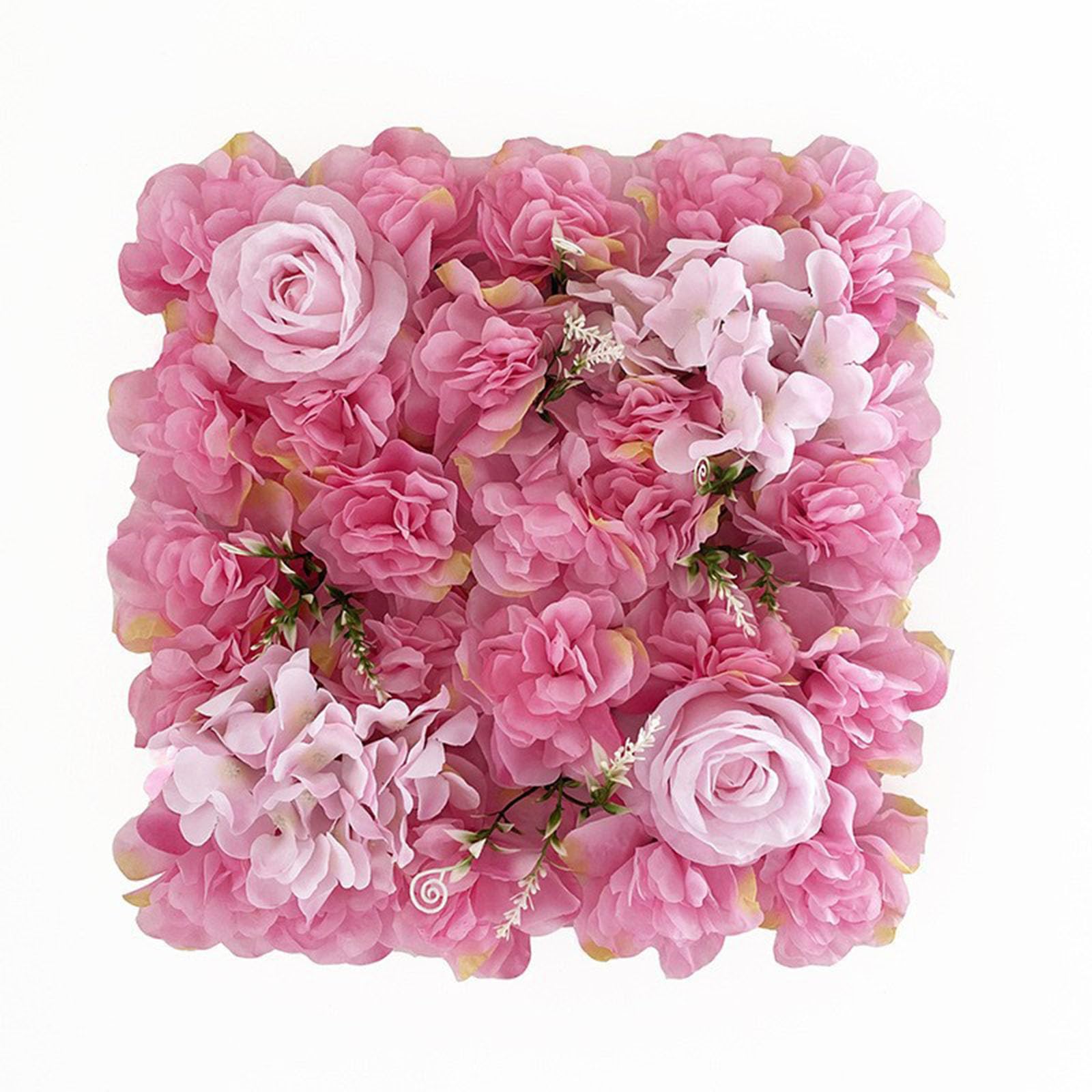 WAZUBC Flower Wall Panel, 35x35cm DIY Artificial Flower Wall Decor for Wedding Backdrop Flower Wall Backdrop for Party Wedding Bridal Shower (dark pink)