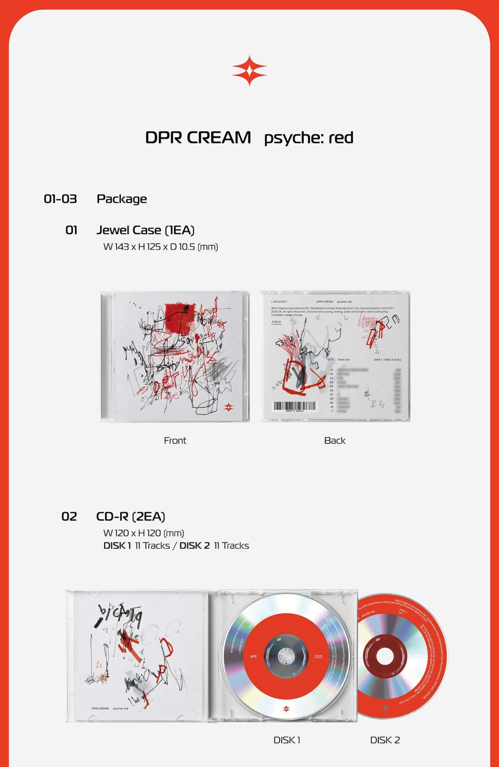 DPR CREAM Album - psyche: red+Pre Order Benefits+BolsVos Exclusive K-POP Giveaways Package
