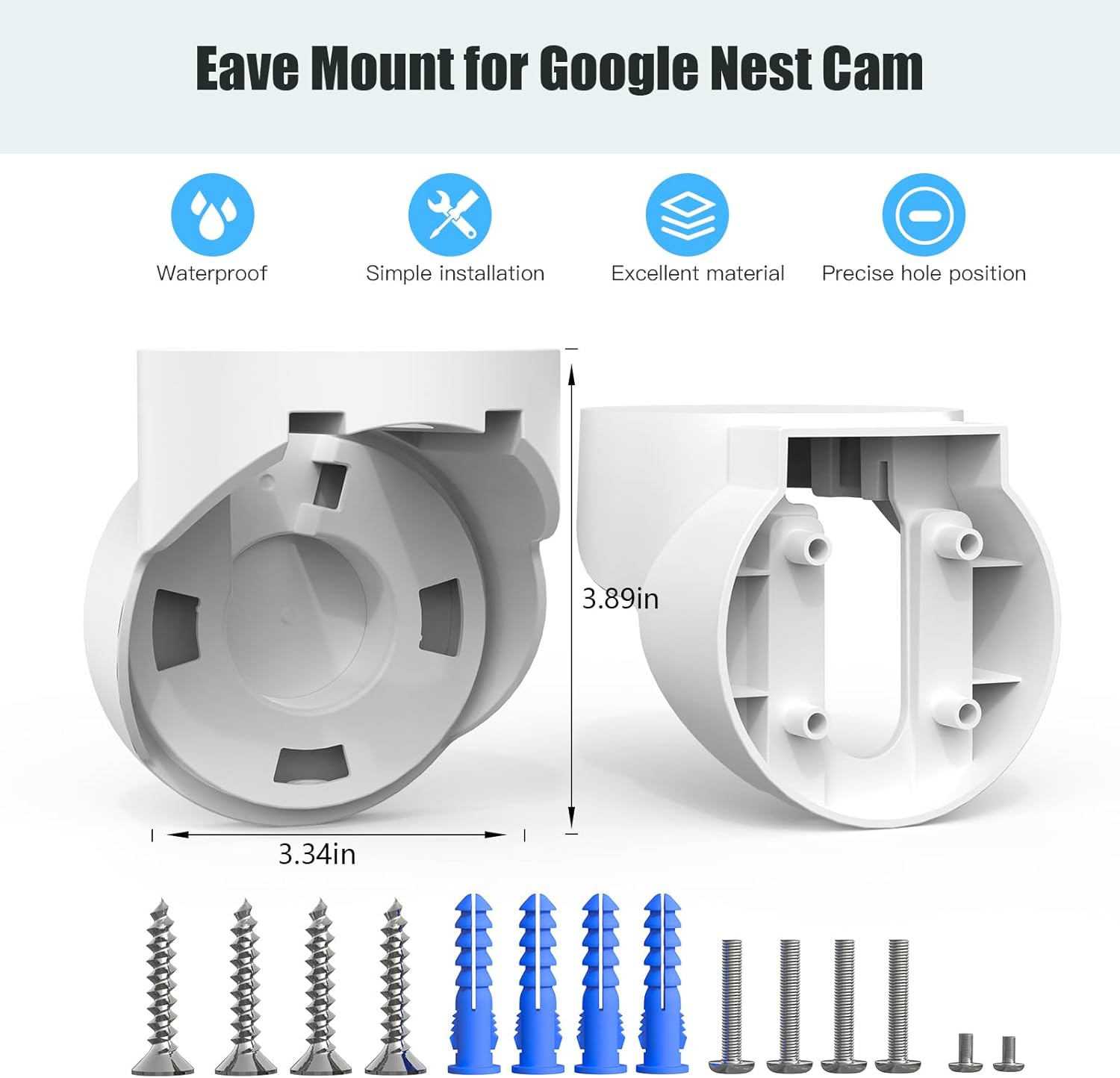 Eave Mount for Google Nest Cam with Floodlight - Outdoor Camera , Stability ABS Google Flood Light Camera Outdoor Bracket, Premium Nest Floodlight Camera Ceiling Mounting Adapter