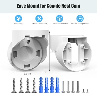 Eave Mount for Google Nest Cam with Floodlight - Outdoor Camera , Stability ABS Google Flood Light Camera Outdoor Bracket, Premium Nest Floodlight Camera Ceiling Mounting Adapter