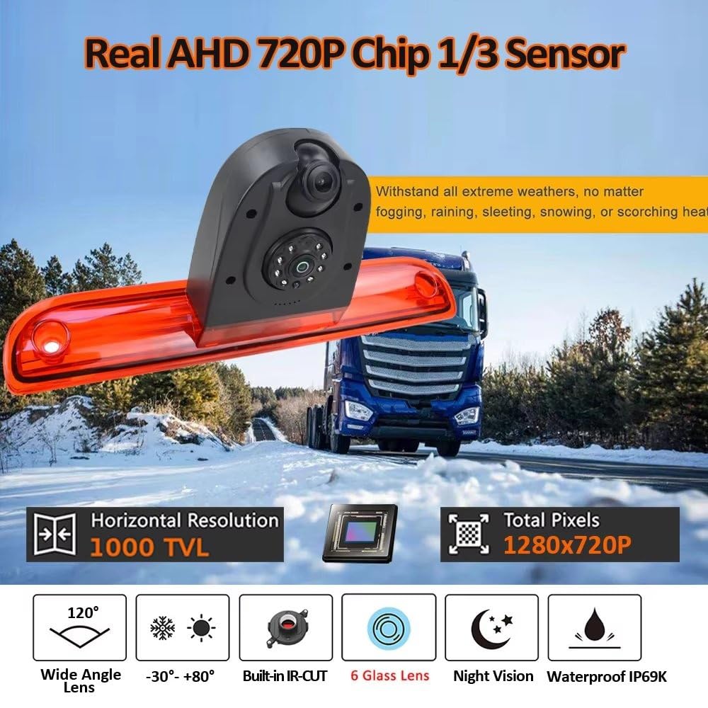 Cámaras Traseras para FIAT para Ducato 2006-2014 cámara de Marcha atrás de Doble Lente cámara de Marcha atrás de Tercera luz de Freno