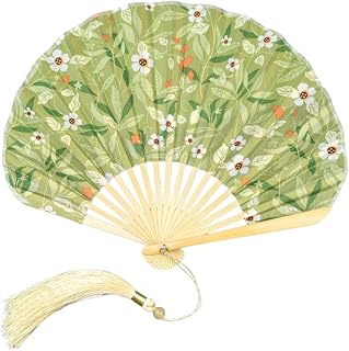 [レタヤ] 扇子 レディース おしゃれ 浴衣 夏 白 紺 青 緑 花柄 かわいい 扇子袋付き 竹製 シェル 涼し気