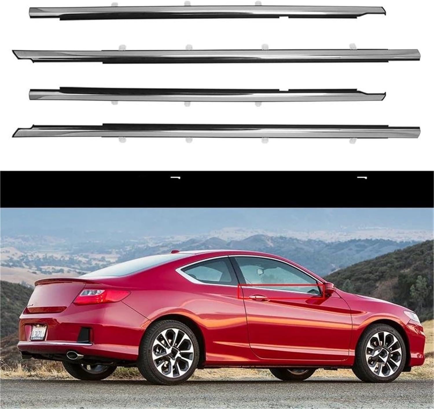 車の窓ウェザーストリップ 車の窓ドアベルトウェザーストリップシールトリムクローム外側デフレクターレインデフレクター ために アコード