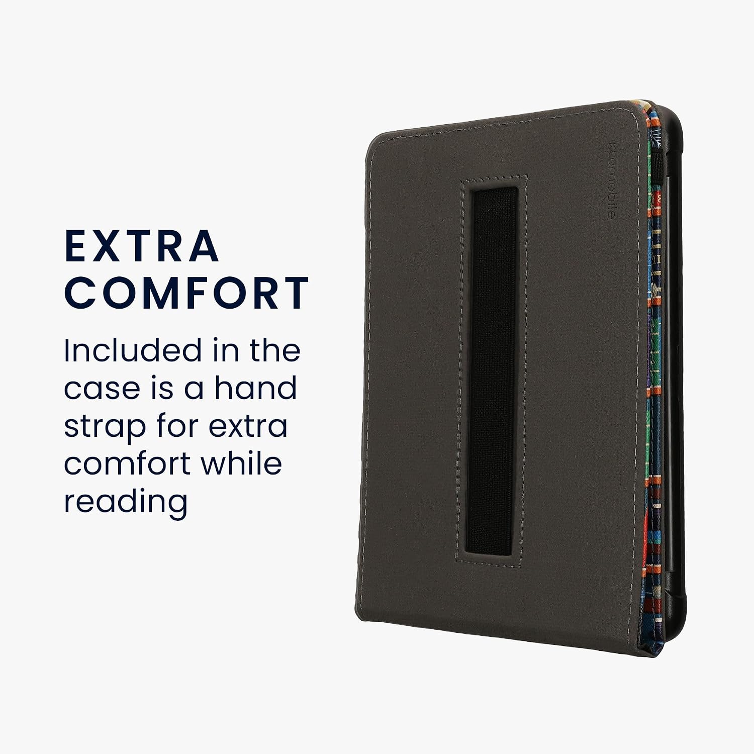 kwmobile Cover Compatible with Amazon Kindle Paperwhite (2024)/Colorsoft Case - Stand + Strap - Library Motto Multicolor