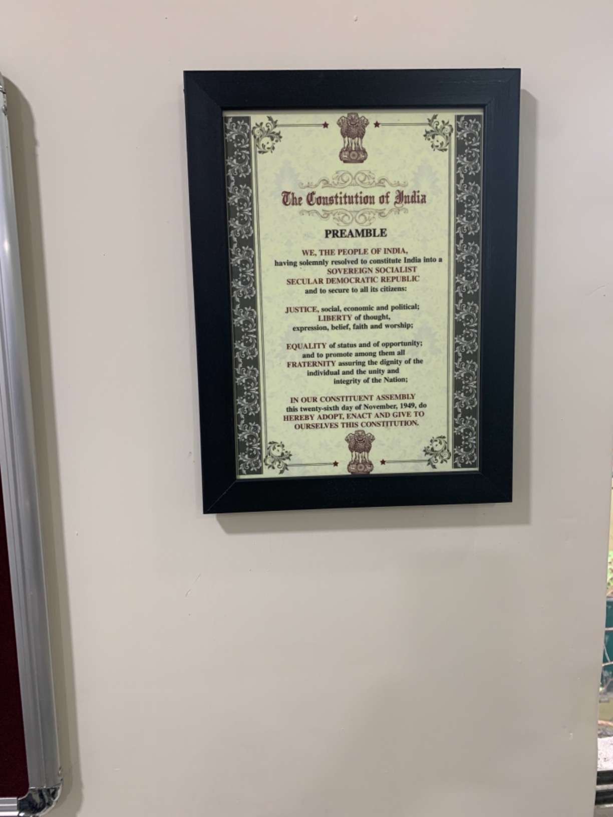 PEACOCKRIDE Plastic Preamble of Indian Constitution Premium Matte Frame ...