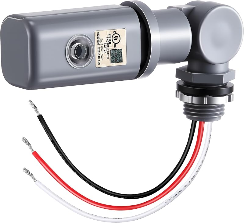 Photocell Sensor for Outdoor Light, 120-277VAC Swivel PhotoCell(1 Pack)