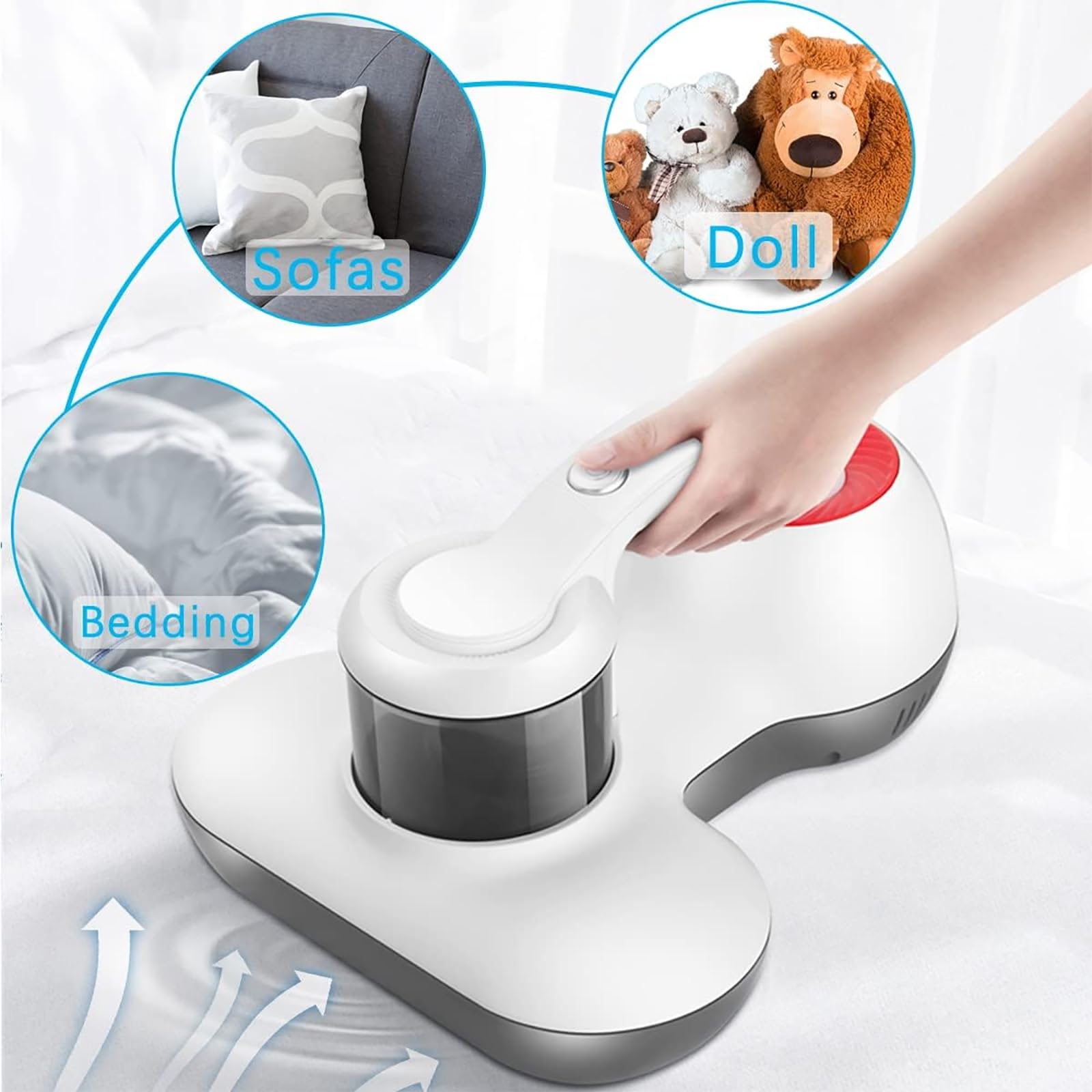 Aspiradora de mano con fuerte succión de 13 Kpa, cubo de polvo de 600 ml, batido de alta frecuencia, caja de polvo lavable para una limpieza eficiente del polvo, madera dura, alfombras, pelo de