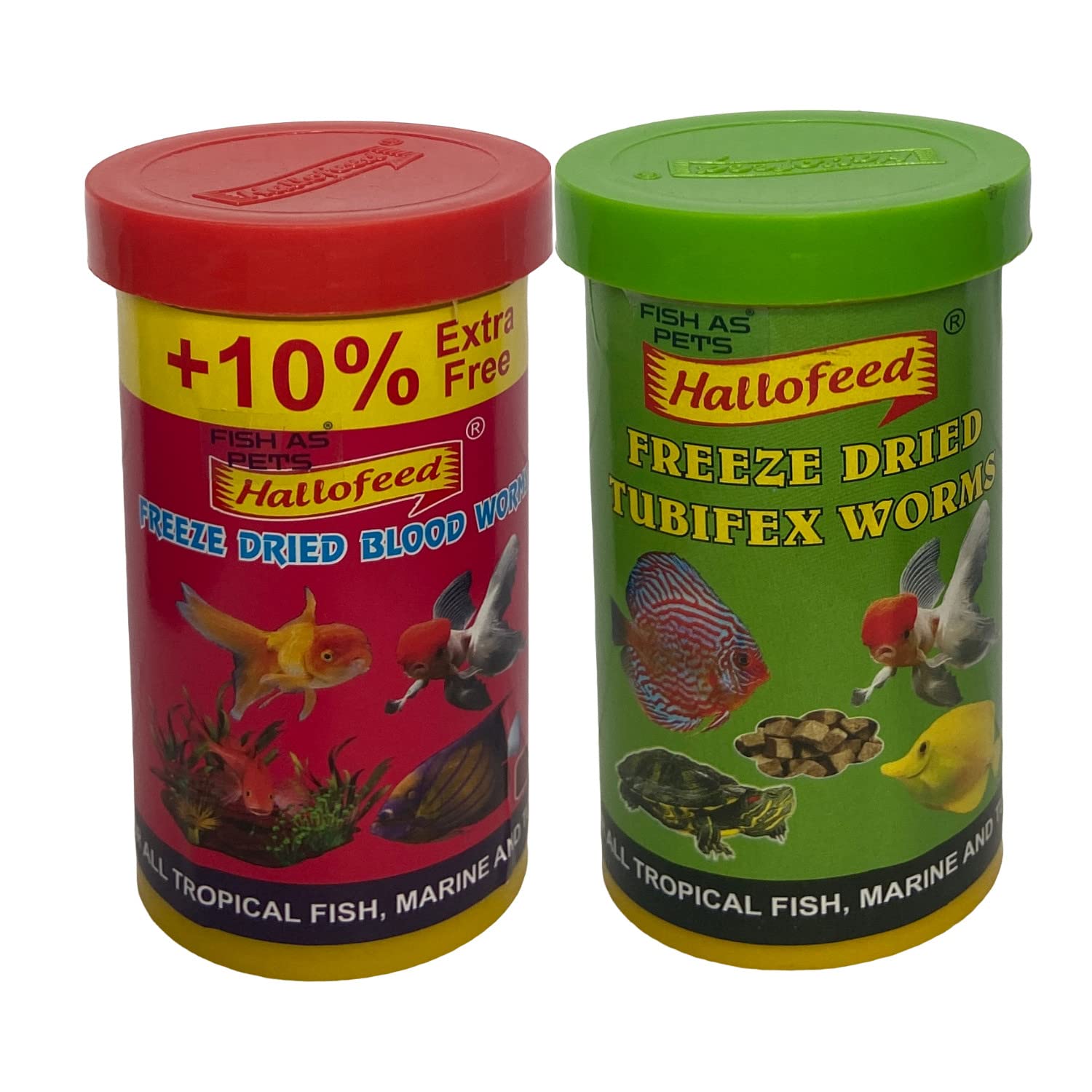 FishAsPets Hallofeed Freeze Dried Worms Fish Food 20 Gms Blood