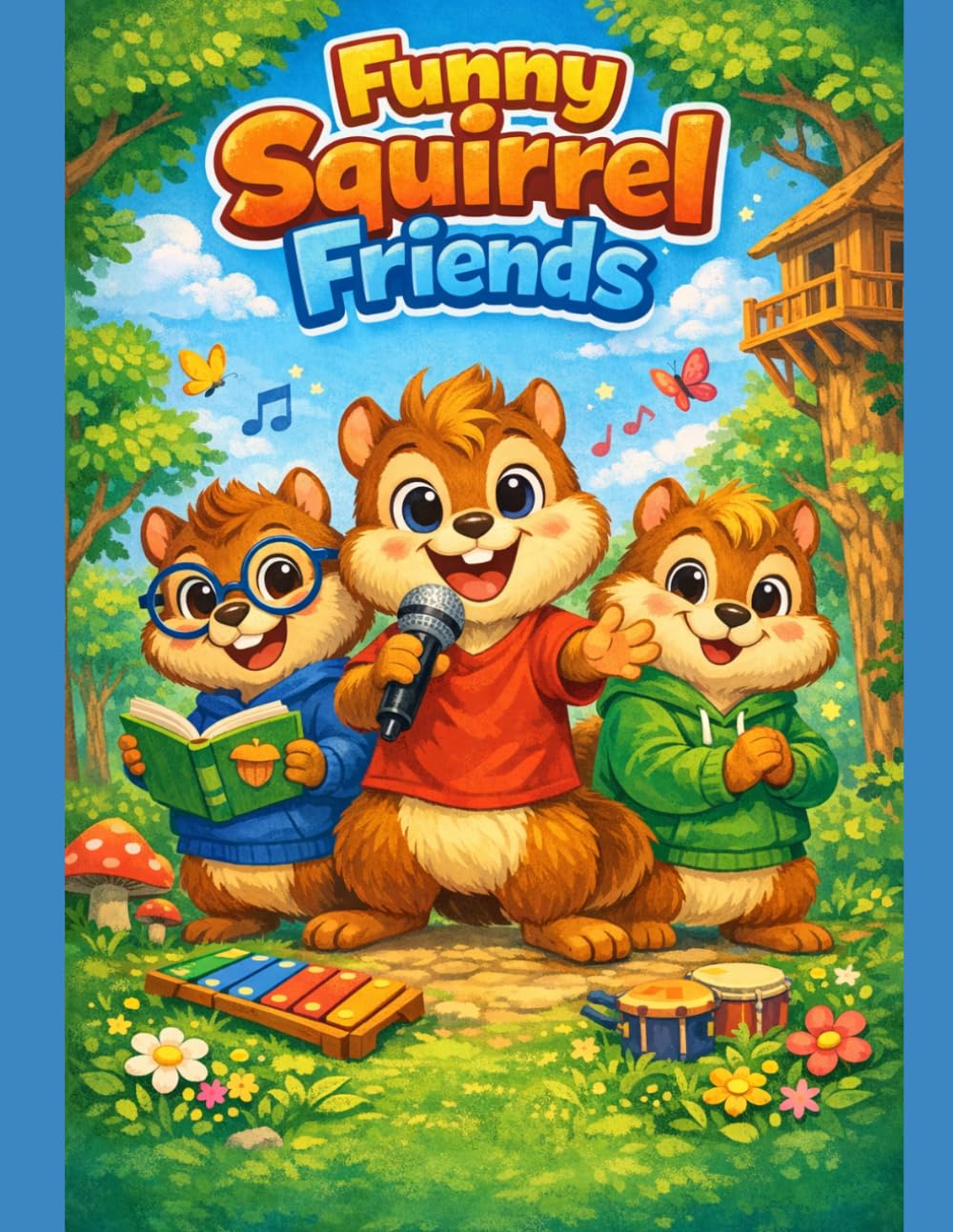 Funny Squirrel Friends: Coloring Book for Kids Ages 3–8