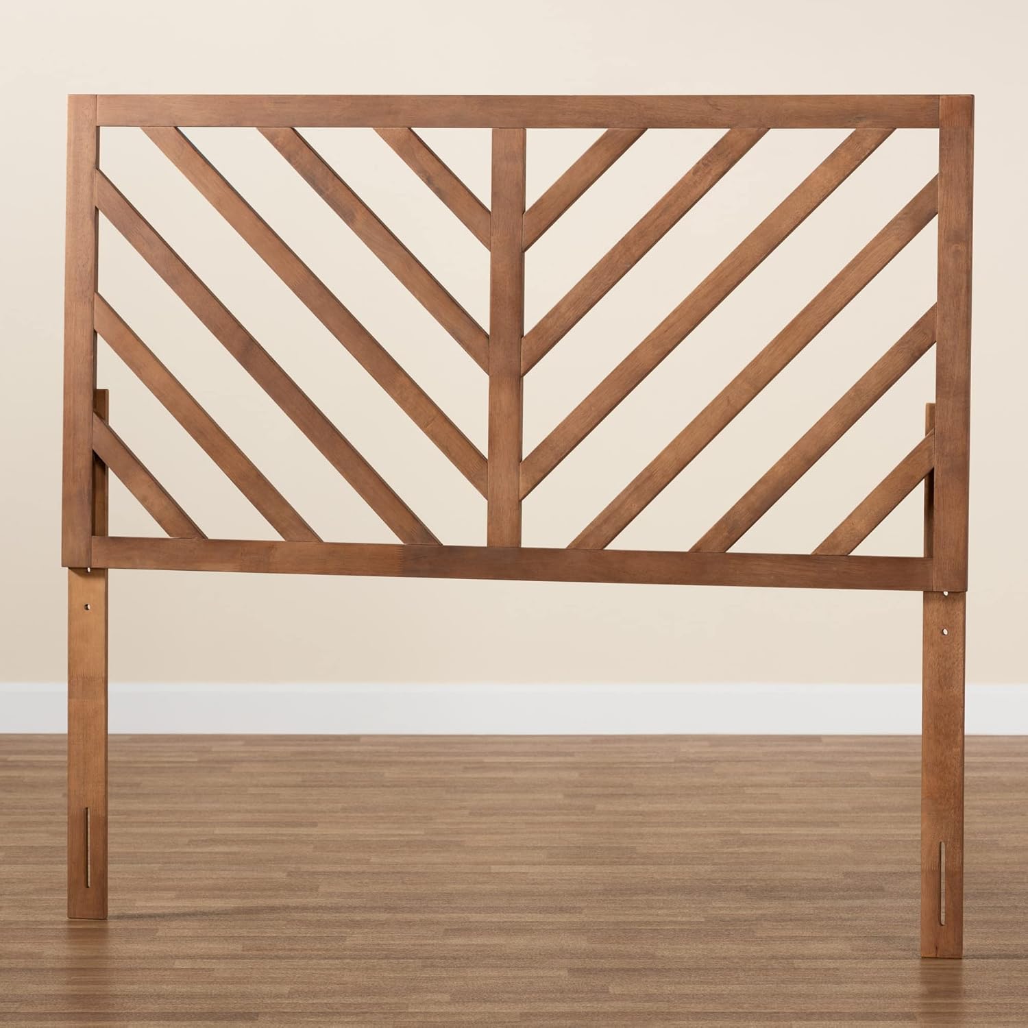 Baxton Studio Belisma Modern and Contemporary Ash Walnut Finished Wood Queen Size Headboard