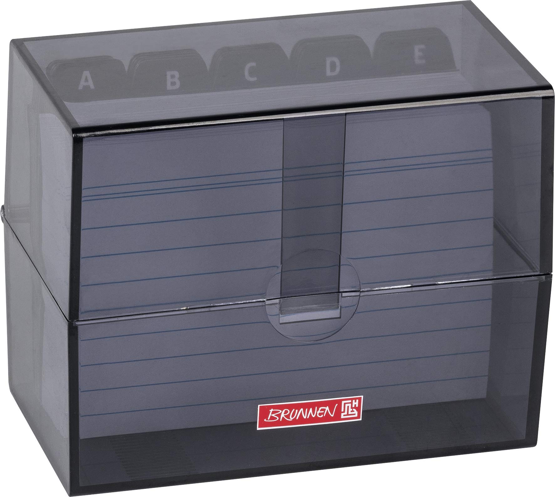Brunnen 102057090 Index Card Box 12 x 9.5 x 6.5 cm for A7 Index Cards Polystyrene Onyx Colour Code