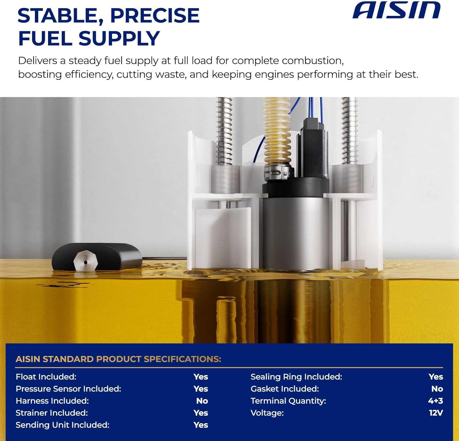 AISIN AFTERMARKET FUPGM-00388 Fuel Pump Module Assembly - Compatible with Chevrolet Silverado 1500 2500 3500 2004-2007, GMC Sierra 1500 2500 3500 2004-2007 - 4.3L 4.8L 5.3L 6.0L 8.1L