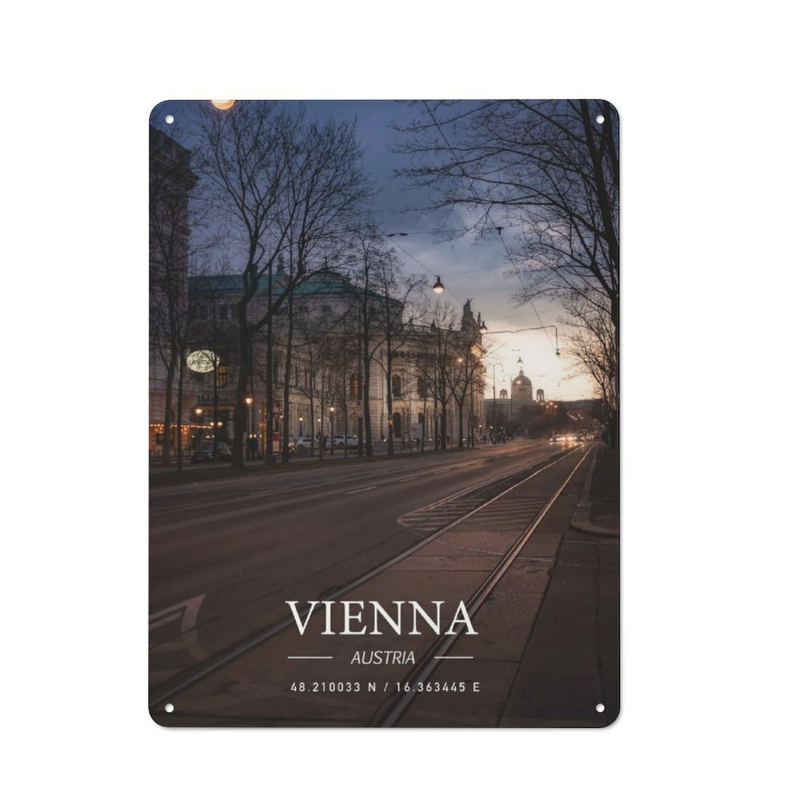 Junmoney Vienna Tin Sign 40X30cm With For Workshop Wall, Retro Decor, For Vintage Wall Decor Fans, For Garage And Workshop Walls