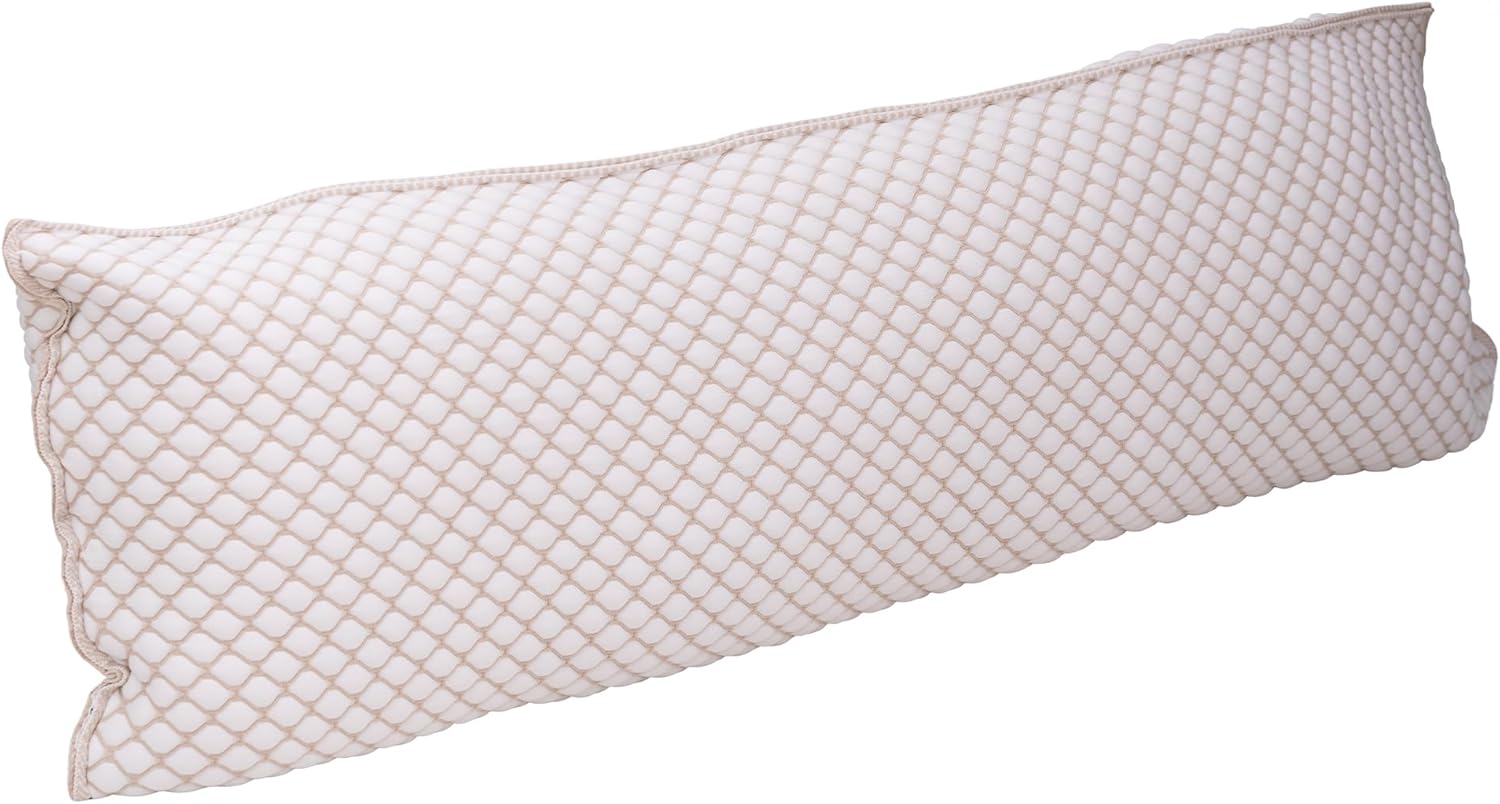 Dalisa Cooling Body Pillow Cover 20x52 – Iceberg White/Beige – Breathable 3D Knit Fabric with Airflow Bubbles, Soft Touch, No-Sweat Comfort – Hidden Zipper Closure
