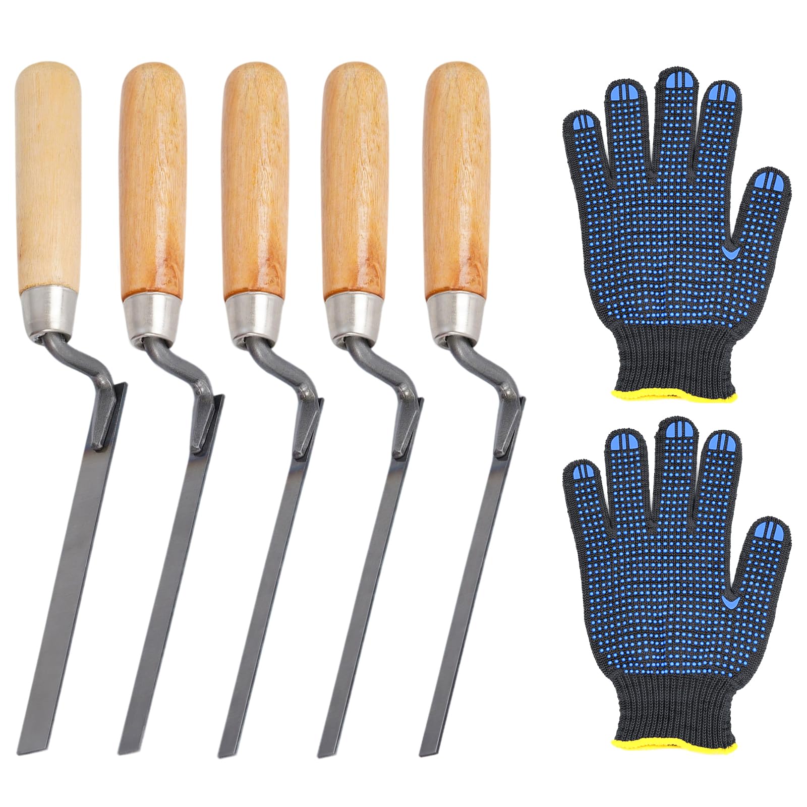 Pointing Trowel 5 Pcs Stainless Steel Finger Trowels 6/8/10/12/15 mm Trowels Gardening Pointing Trowel Tuck Pointer for Patio Joint Filling,DIY & Professional Masonry