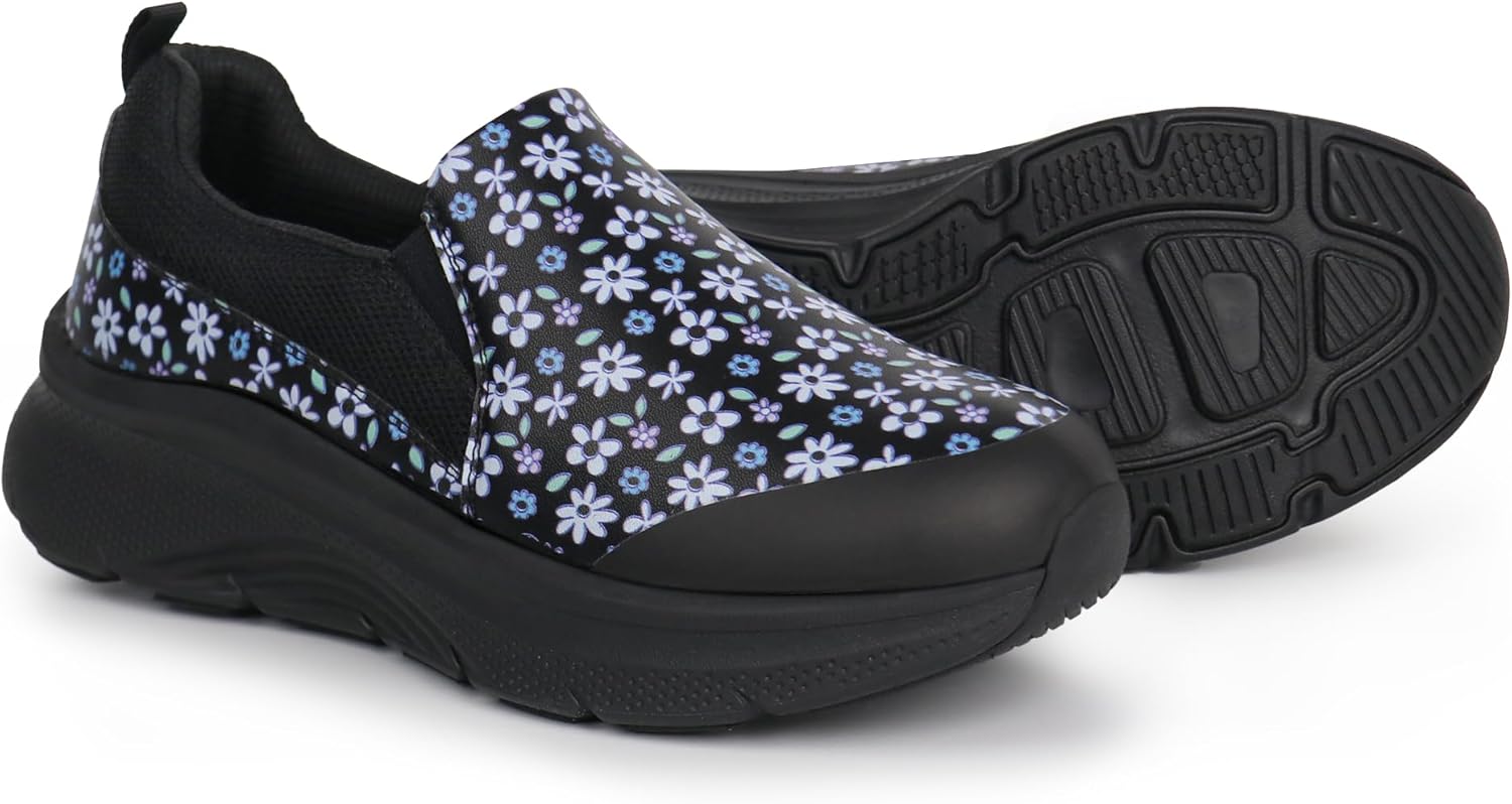 Hawkwell Women's Slip On Arch Support Lightweight Slip Resistant Comfortable Nurse Shoes