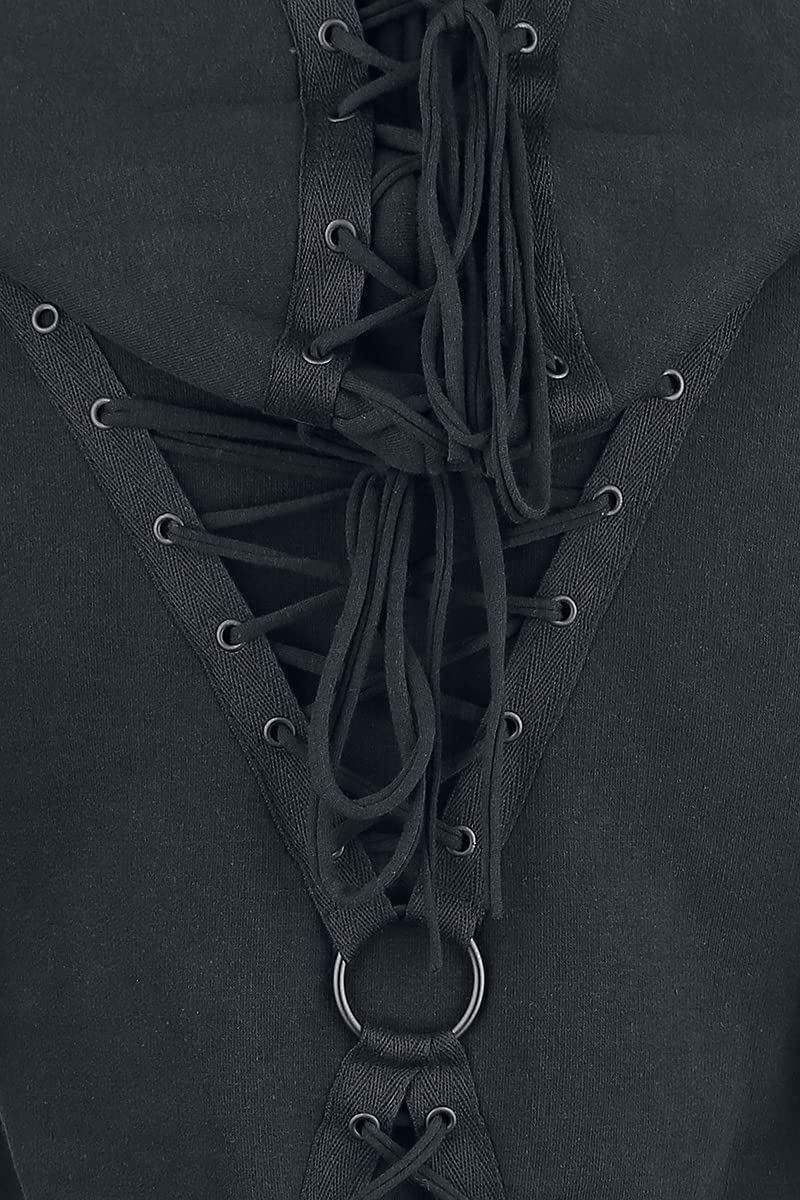Gothicana by EMP Damen schwarze Kapuzenjacke mit Schnürung