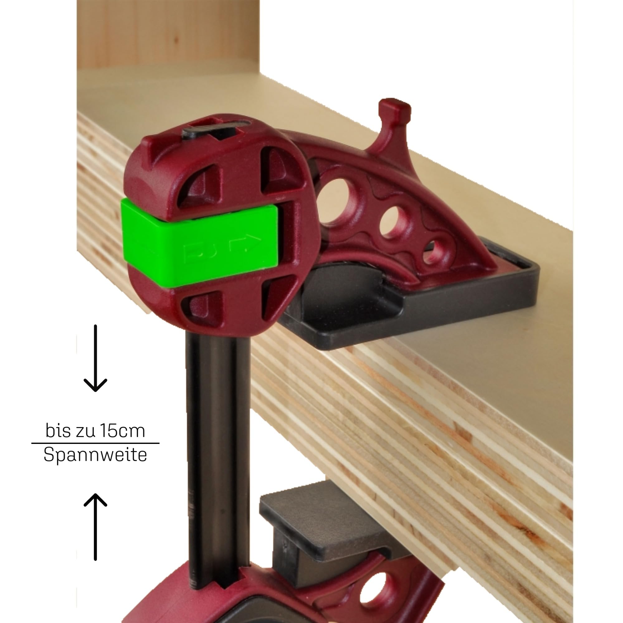 Piher Quick Einhandzwinge | 2er Set | starke Schraubzwinge mit 150kg Spannkraft | Spannen und Spreizen | (15cm)