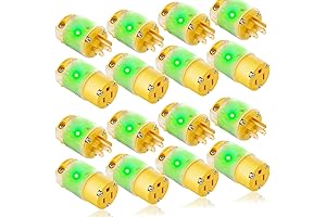 8 Set 16 Individual Lighted Plug Lighted Outlet Ends (Yellow)