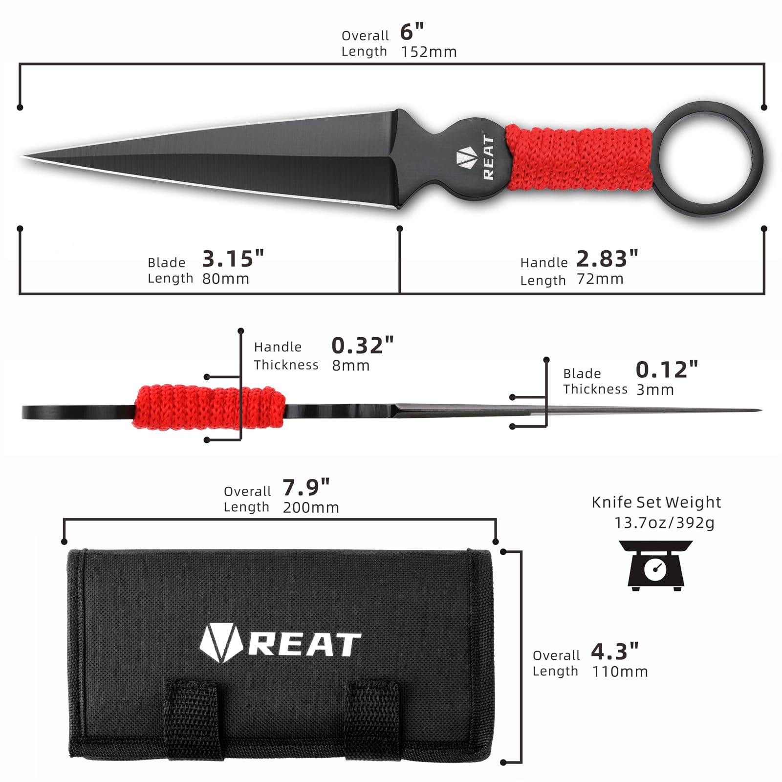 REAT Throwing Products - 12 Piece, 6