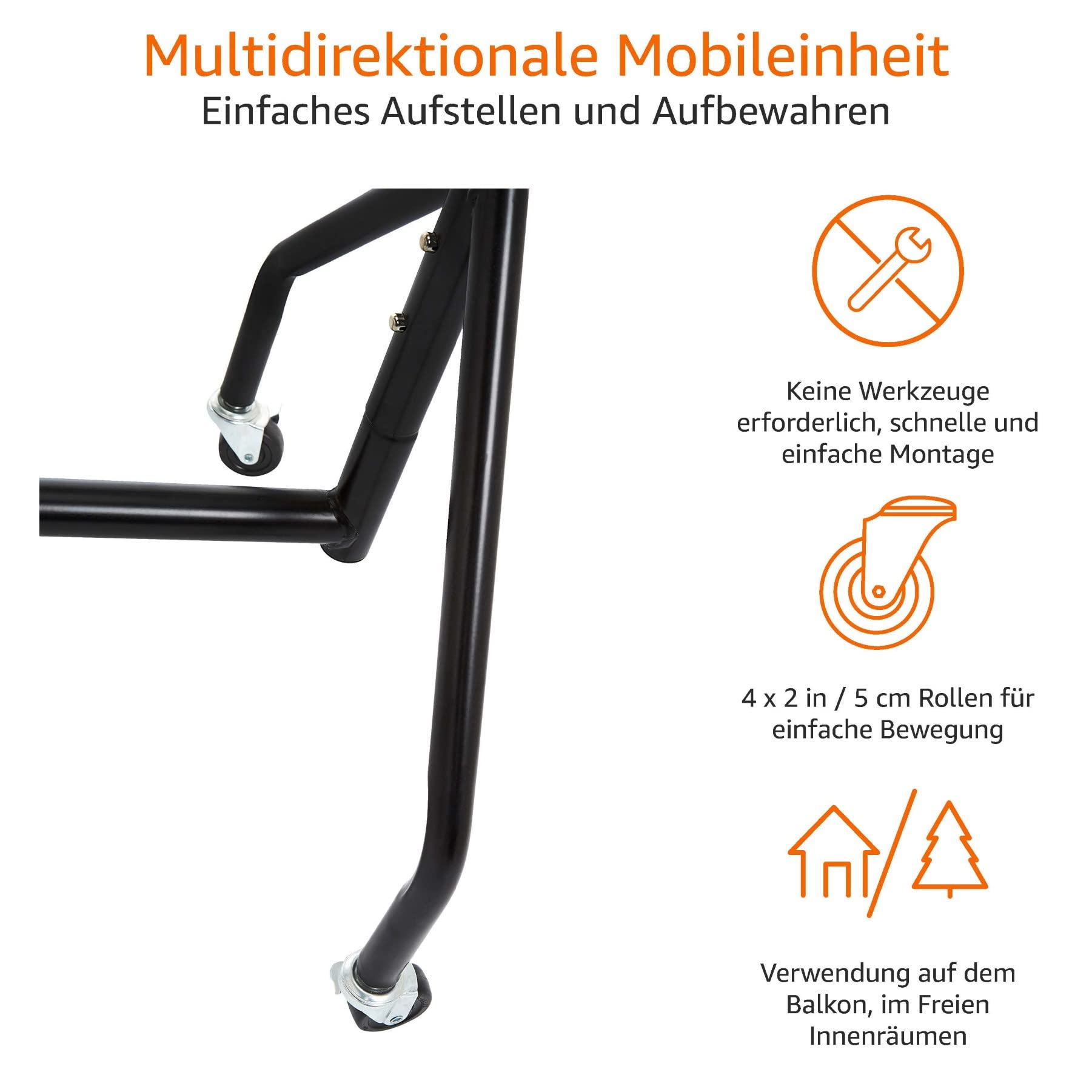 Amazon Basics Kleiderständer, 1,82 x 1,52 m, Schwarz