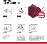 Vista 6 de BNX - Paquete de 20 mascarillas KN95, mascarilla desechable de partículas KN95 fabricada en Estados Unidos, estilo tri-fold cup/fish
