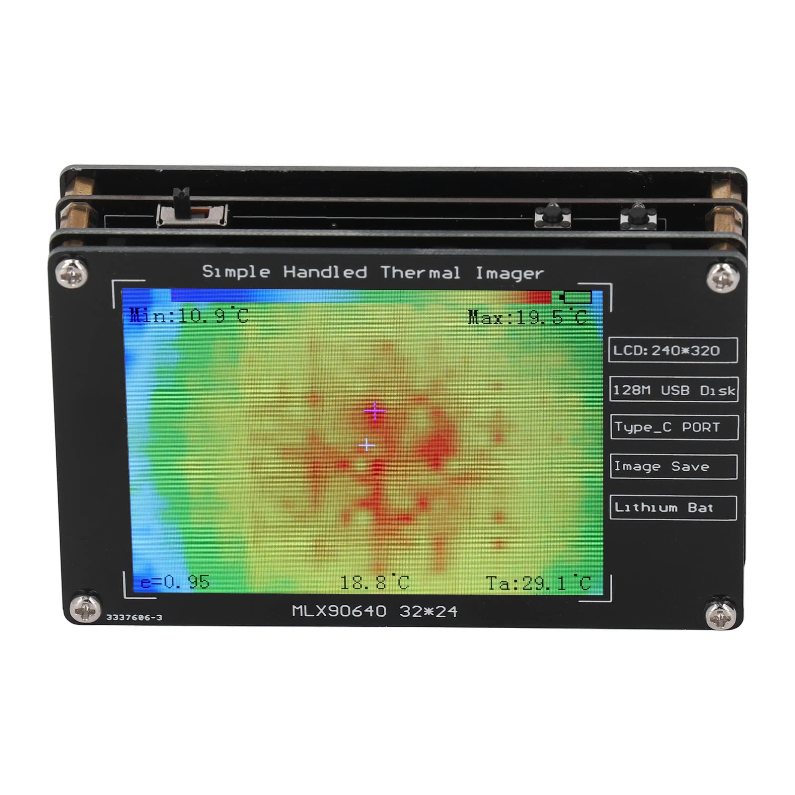 Cámara Termográfica Cámara Térmica Infrarroja de Detección de Calor Herramienta de Detección de Temperatura Multifuncional Pantalla TFT de 2,8 Pulgadas 320x240 con