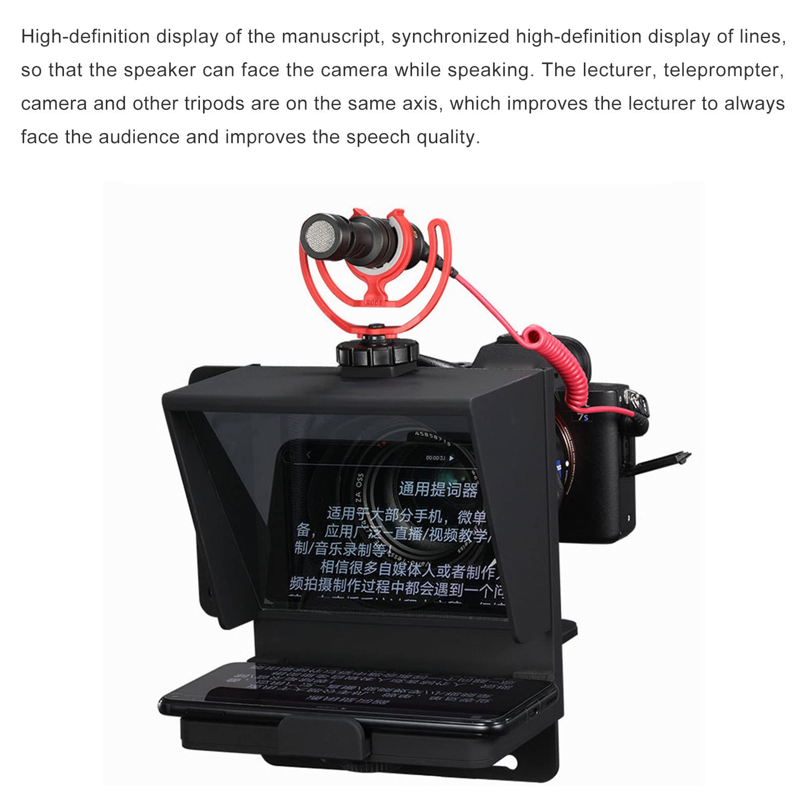 タブレット/スマートフォンカメラ用 ポータブルテレプロンプターキット タブレット/スマートフォンカメラ用 ポータブルテレプロンプターキット