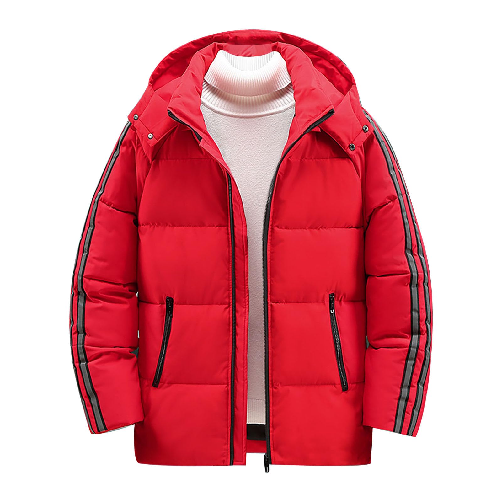 Winterjacke Herren Pufferjacke Herren Steppjacke Große Größen Oversize Schnitt Dick Gefüttert Warm Wattiert Reißverschluss Bequeme Winterbekleidung Geeignet für Freizeit Outdoor Alltag und Winter