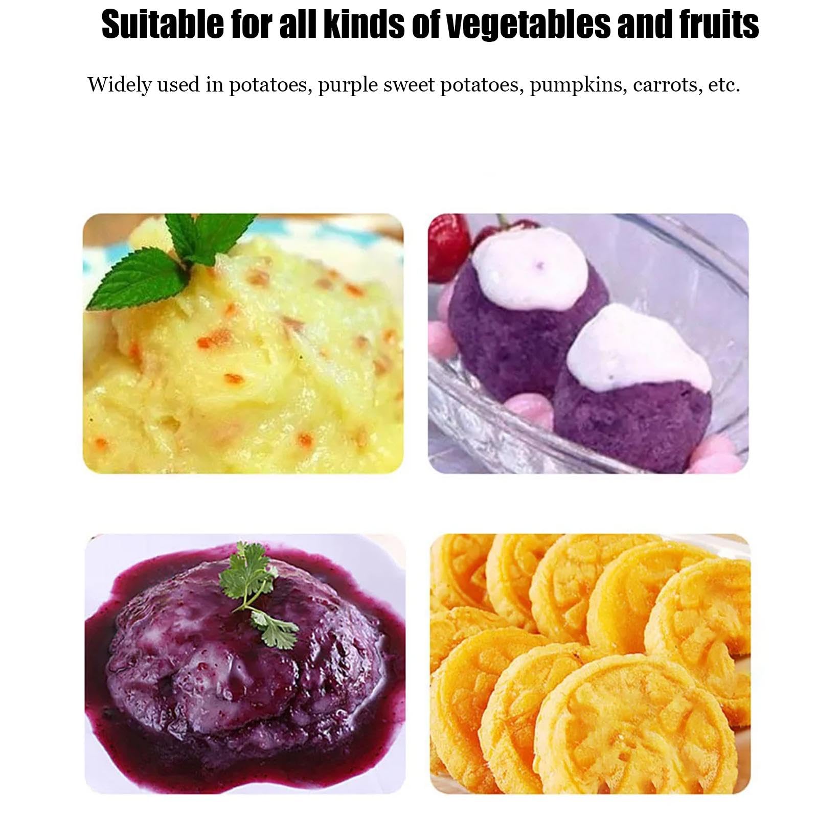 Manuelle Kartoffelpresse, Kartoffelstampfer aus Edelstahl, Kartoffelstampfer, Küchenwerkzeug, Reispresse für Kartoffelpüree, Kartoffelpüreestampfer