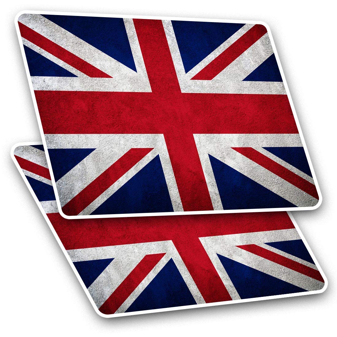 Rectangle Stickers (Set of 2) 10cm - Union Jack Flag GB UK England Fun Decals for Laptops,Tablets,Luggage,Scrap Booking,Fridges, #2240