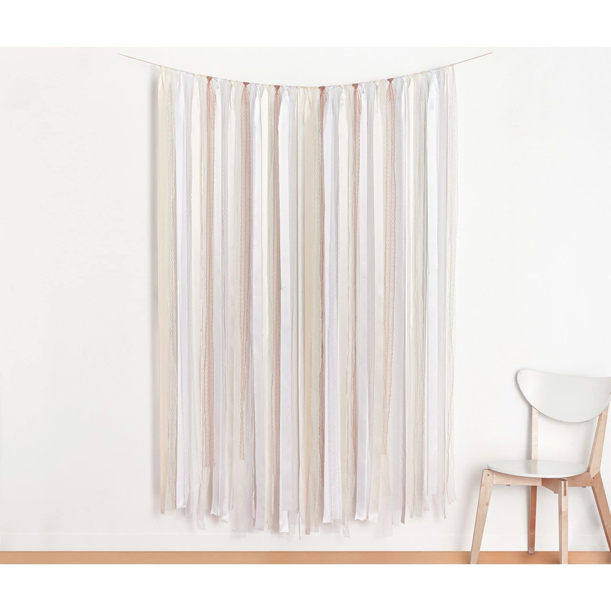 amscanDeluxe Fringe Backdrop - 8' x 6' | Cream | 1 Pc.
