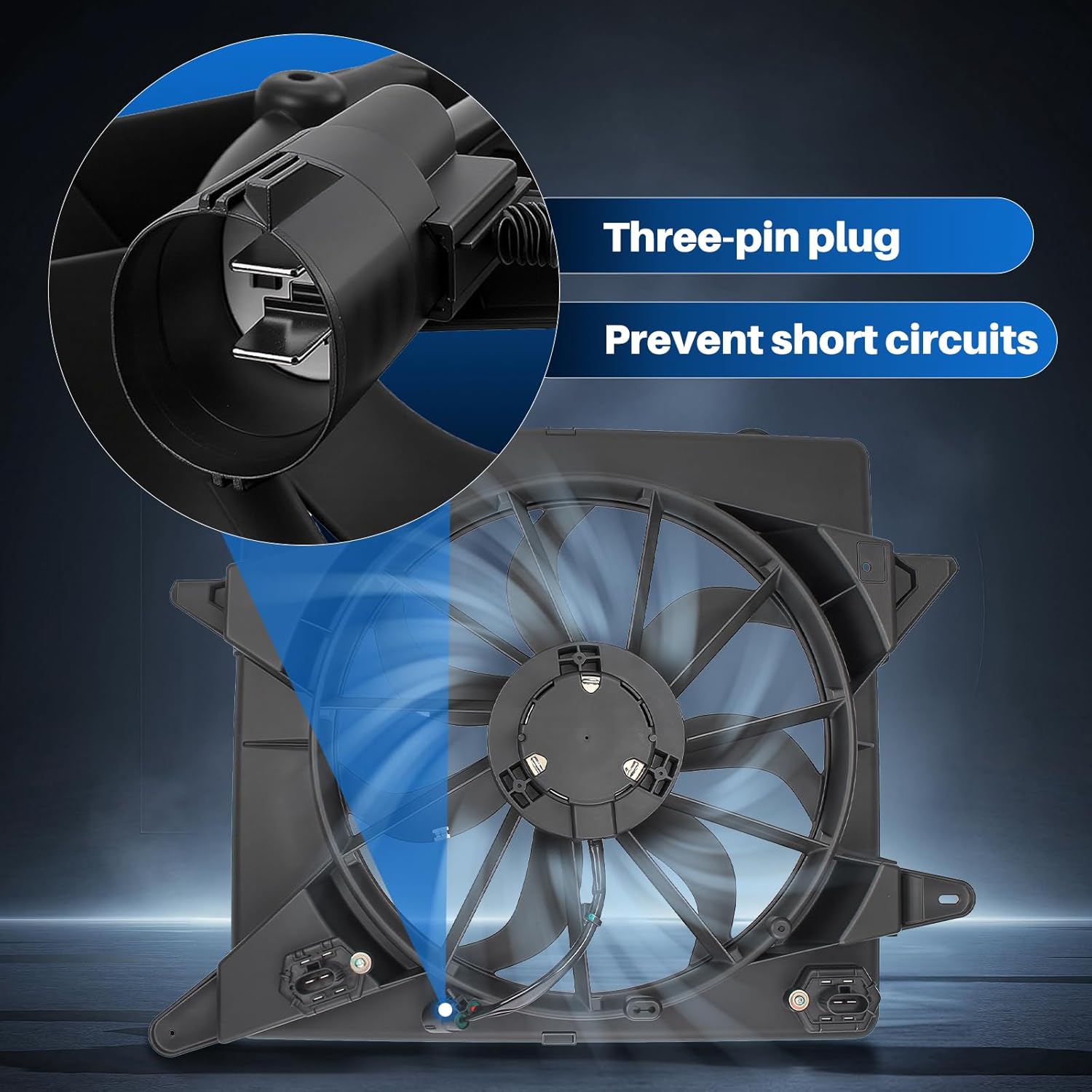 AUTOKAY Engine Radiator Cooling Fan Assembly Compatible with Cadillac SRX 2010-2016 GM3115234