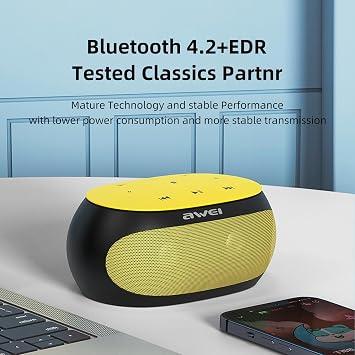 AWEI Portable Speaker Bluetooth,Wireless Bluetooth Speaker Stereo Sound, Bluetooth Wireless Speaker Support iOS System Battery Display Function, Speaker Be Suitable for Home, Outdoors, Travel