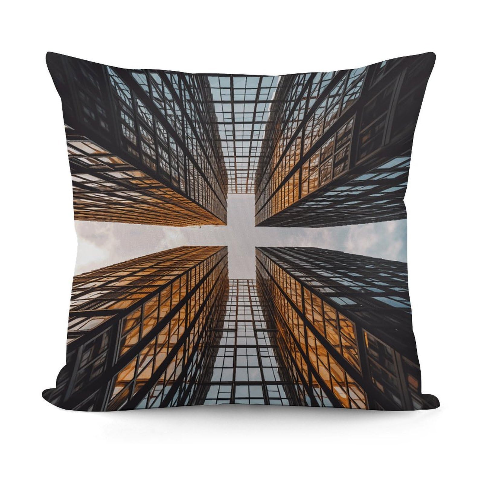 Adfgyerh Style Skyscraper Looking Up At Sky Decorative Pillow Covers, Throw Pillow Covers Soft For All Seasons, Pillowcases For Couch Living Room Sofa Bedroom 18X18 Inch