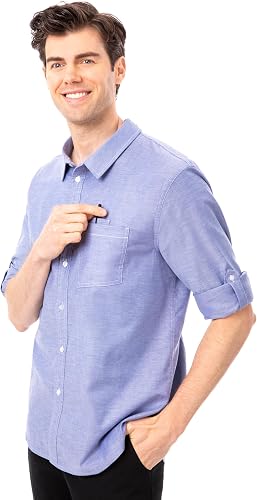 Chef Works Men's Modern Oxford Classic Shirt, Blue, Medium