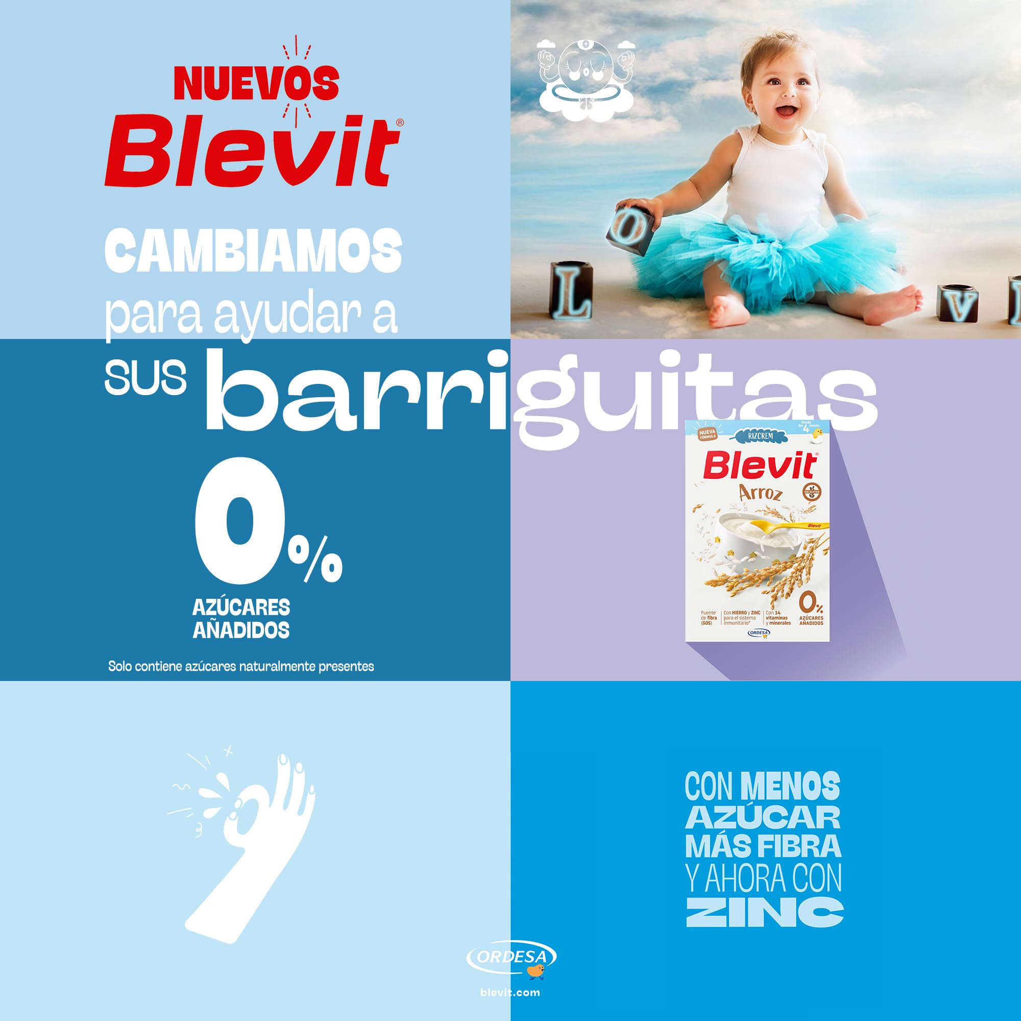 Blevit Rizcrem Arroz | 225 g | Papilla de Cereales para Bebé desde los 4 Meses con Crema de Arroz - Sin Gluten y Sin Azúcares Añadidos - Facilita la digestión
