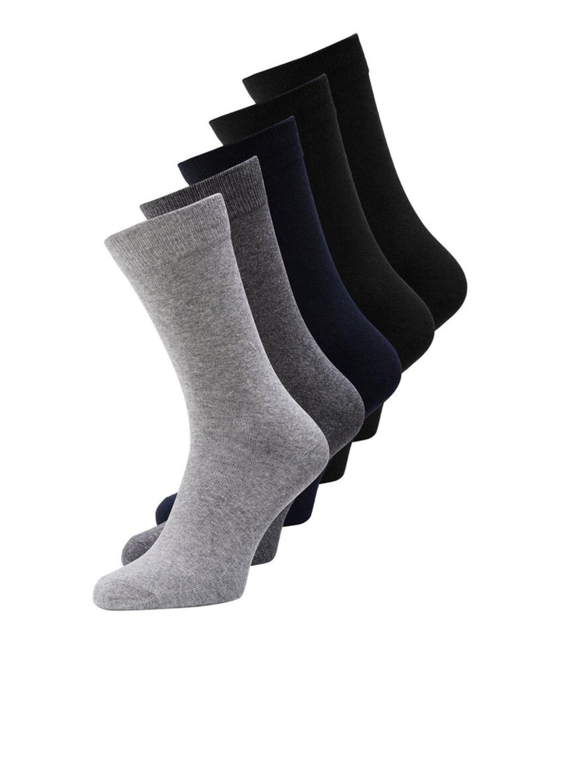 Jack & Jones 5-Pack Formal Crew Socks - Dark Grey