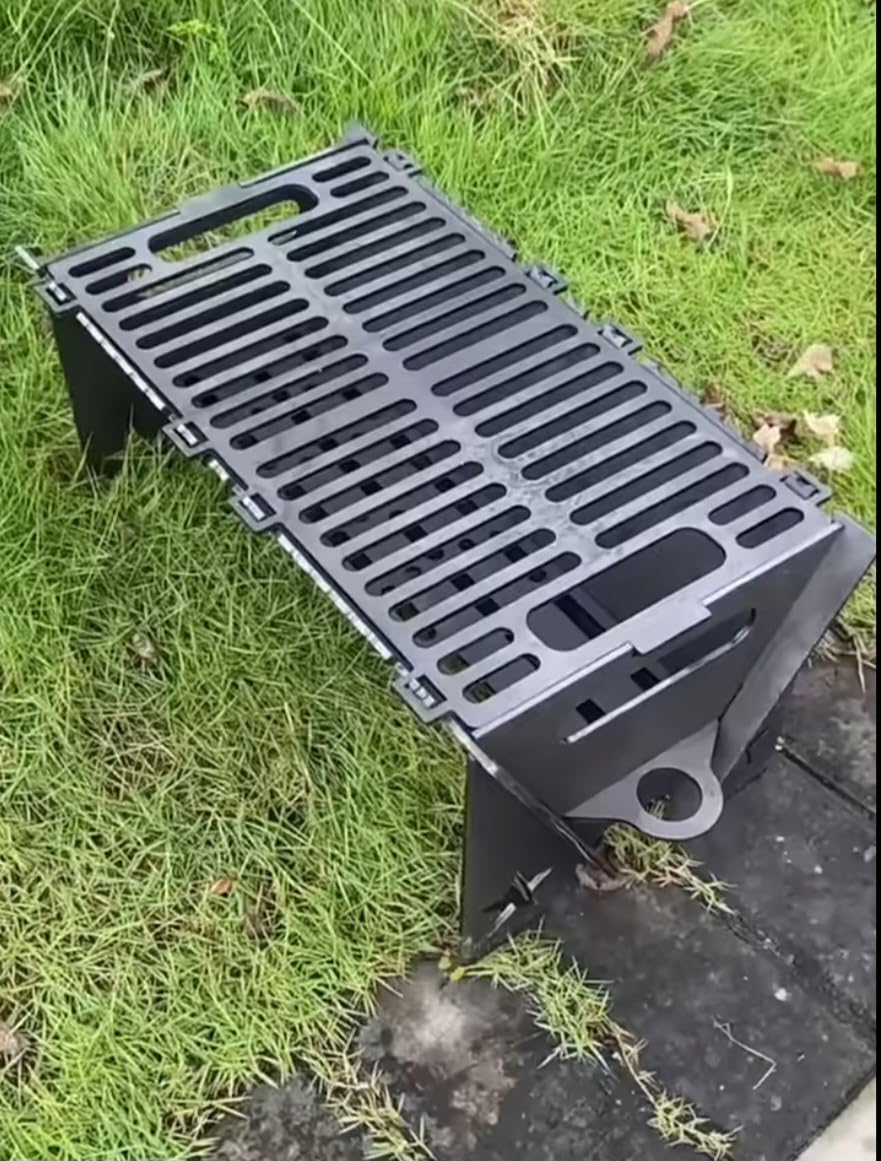 Folding, portable grill - garden/gift/may day/lake/fish metal. Quick assembly