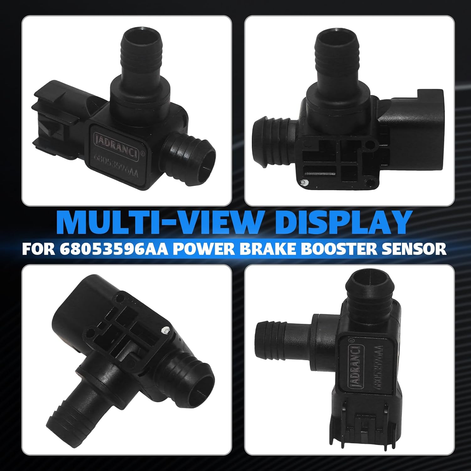 68053596AA Power Brake Booster Sensor for Chrysler 300 Town & Country 2011-2020 Dodge Challenger Charger Dart Durango Grand Caravan Jeep Gladiator Grand Cherokee WK2 Wrangler JL Ram1500 2013-2020