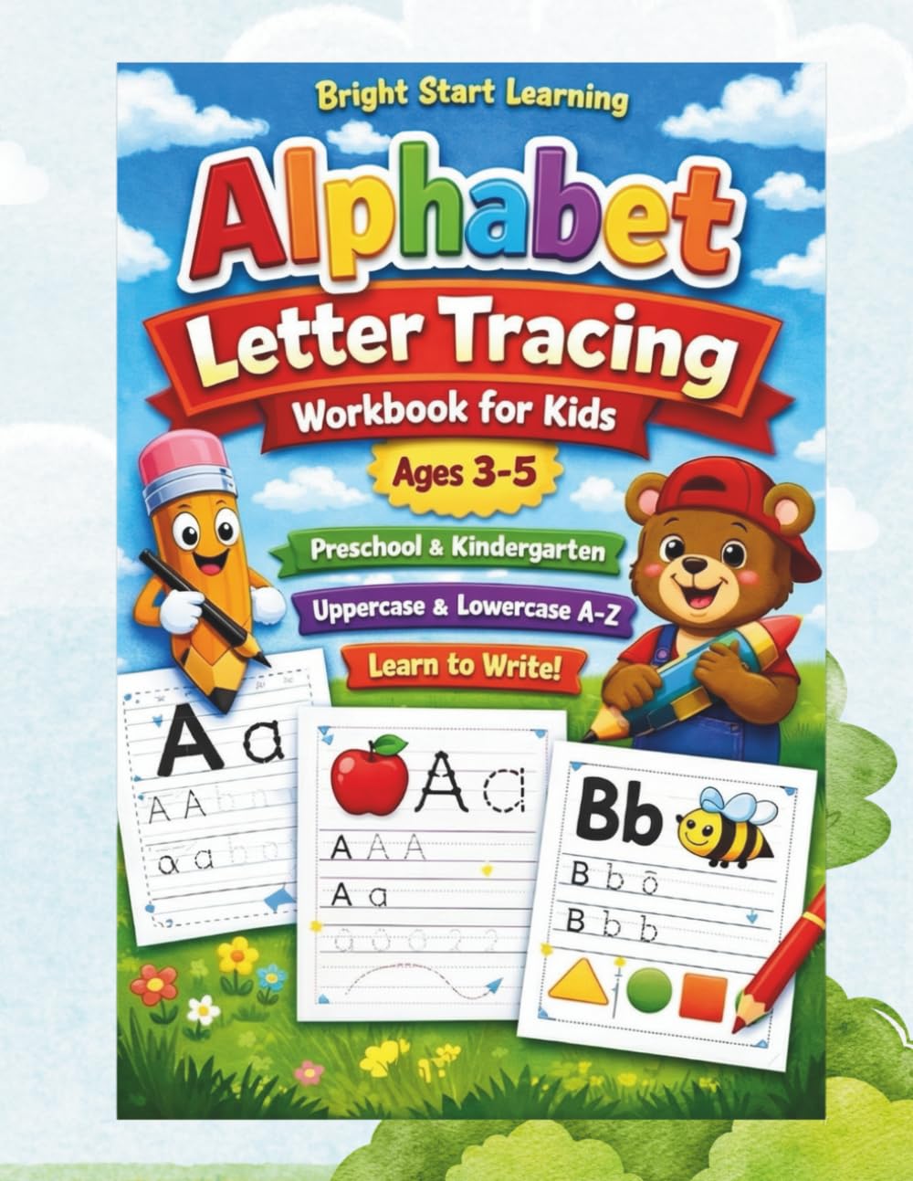 Alphabet Letter Tracing Workbook for Kids Ages 3-5: Preschool & Kindergarten Handwriting Practice: Trace Uppercase & Lowercase A–Z, Build Fine Motor Skills, Pre-K Writing Workbook