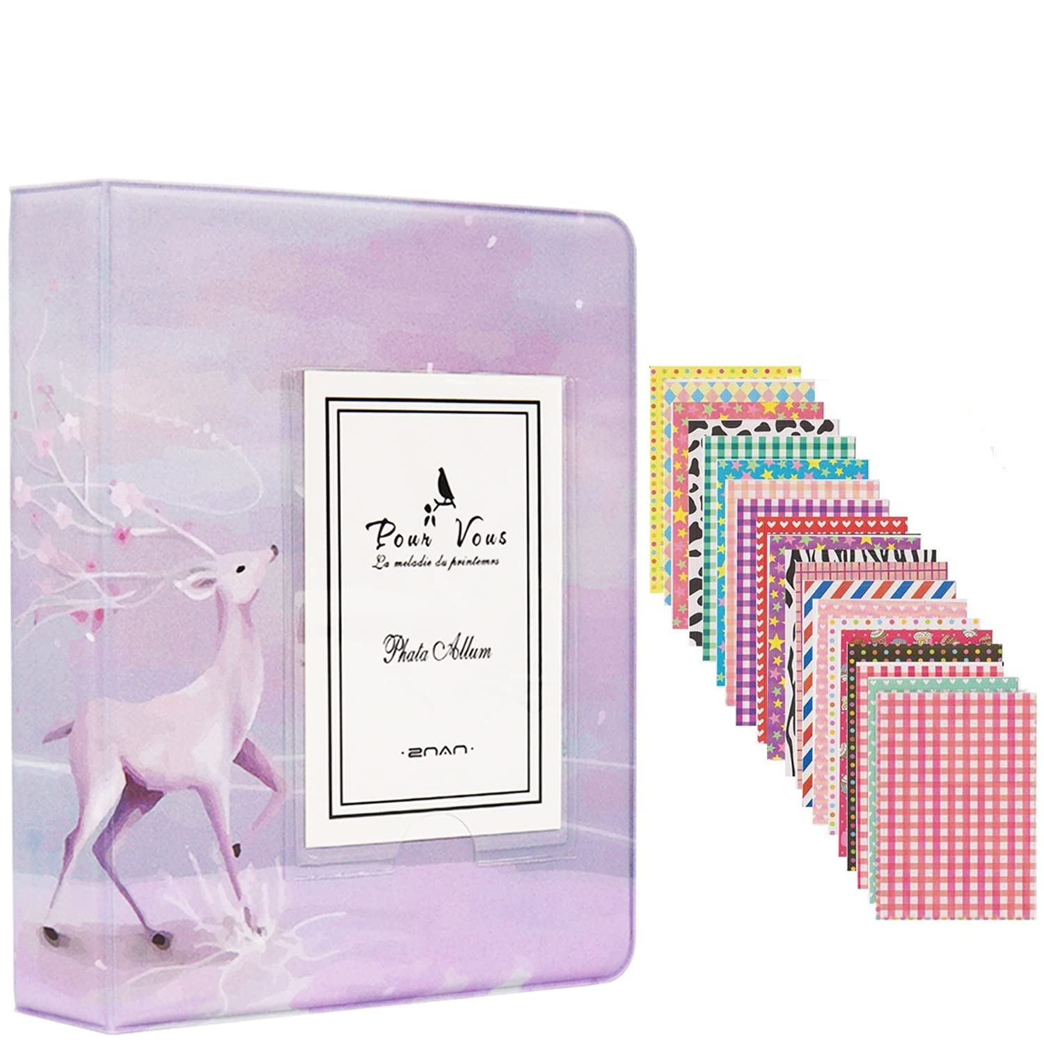 BigTrend 64 Pockets Mini Photo Album for Fujifilm Instax Mini 7s 8 8+ 9 25 26 50s 70 90 Instant Camera & Name Card(Pink fawn, 64 Pockets)