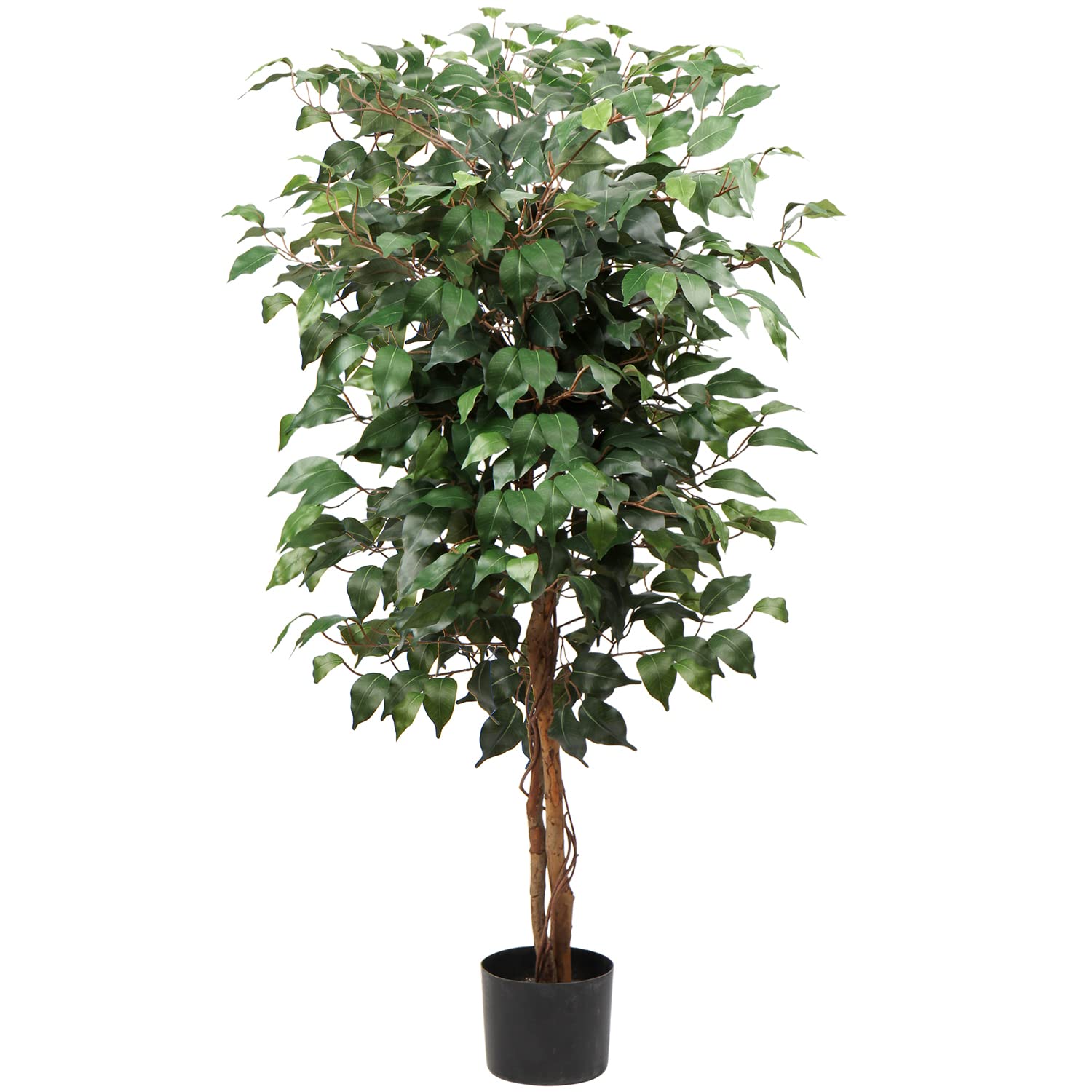 Briful Green 4 Feet Artificial Tree Fake Ficus Tree Decorative Artificial Trees For Living Room, Fake Plants Artificial Plants Indoor For Home Décor Office Decoration